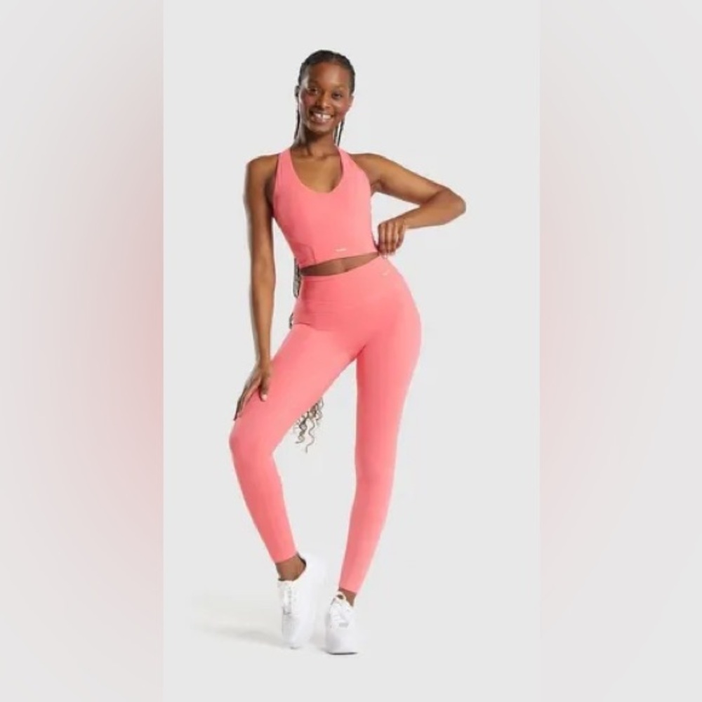 Gymshark Whitney Simmons Peony Pink Leggings with internal scrunch M Medium